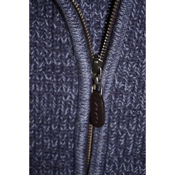 L.L. Bean Men's Blue Full Zip Sweater XL Tall Cotton Marled Knit - Picture 7 of 16